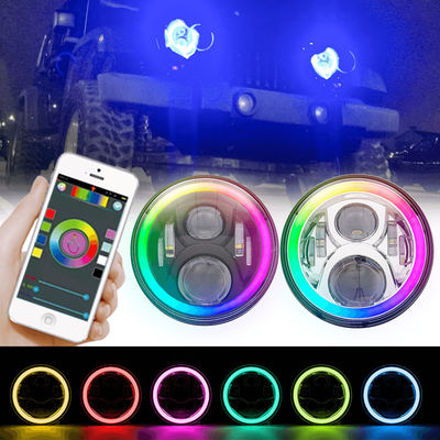 7» φω'τα ομίχλης φωτοστεφάνου JK H1 DRL, RGB δαχτυλίδια φωτοστεφάνου για τους προβολείς