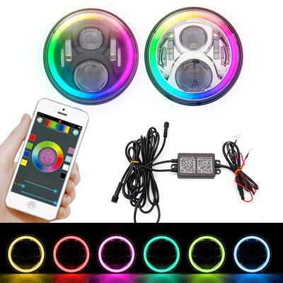 7» φω'τα ομίχλης φωτοστεφάνου JK H1 DRL, RGB δαχτυλίδια φωτοστεφάνου για τους προβολείς