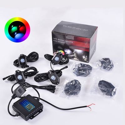 RGB 4pods οδηγήσεων λάμψη βράχου φω'των Underglow αυτοκινήτων Bluetooth