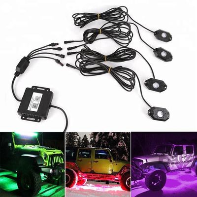 RGB 4pods οδηγήσεων λάμψη βράχου φω'των Underglow αυτοκινήτων Bluetooth